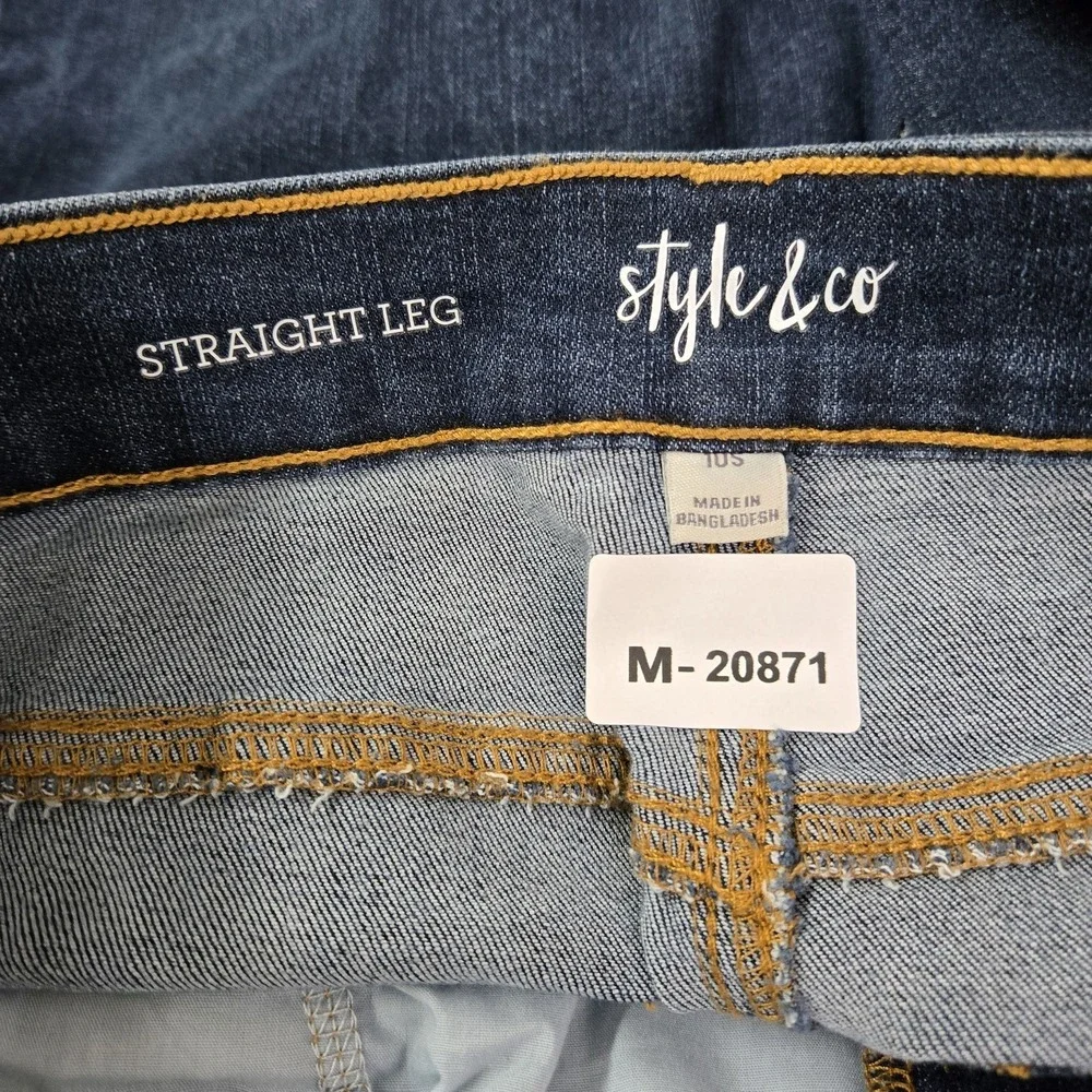 Style & Co Women Jeans 10S Blue Denim Straight Leg NWT - Picture 2 of 13